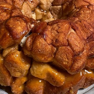 monkey bread on a silver tray